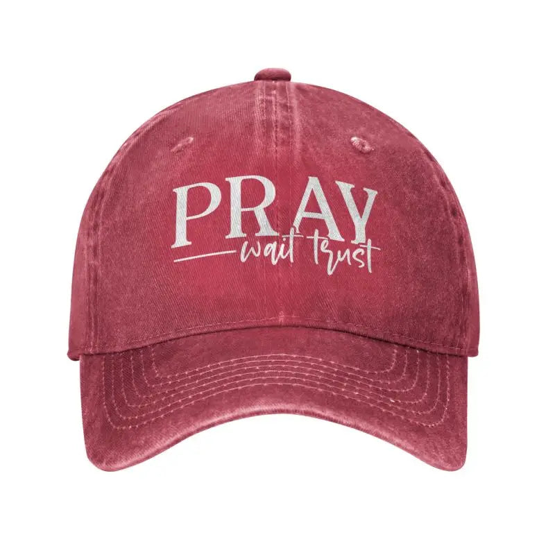 Christian Quote Pray Wait Trust Baseball Cap