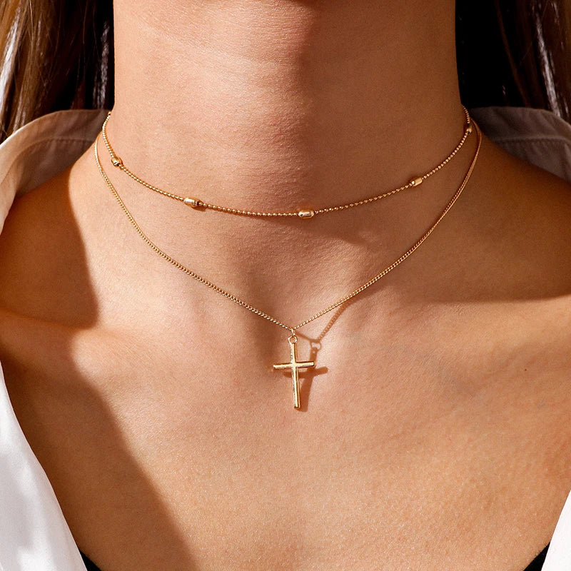 Romantic Cross Pendants Necklace