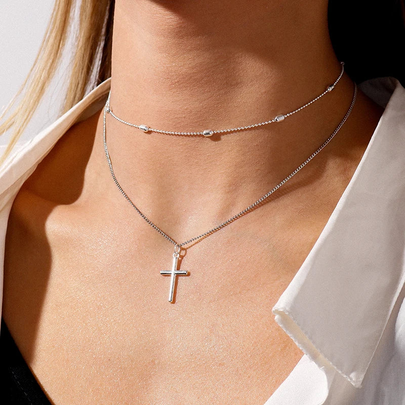 Romantic Cross Pendants Necklace