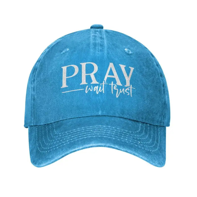Christian Quote Pray Wait Trust Baseball Cap