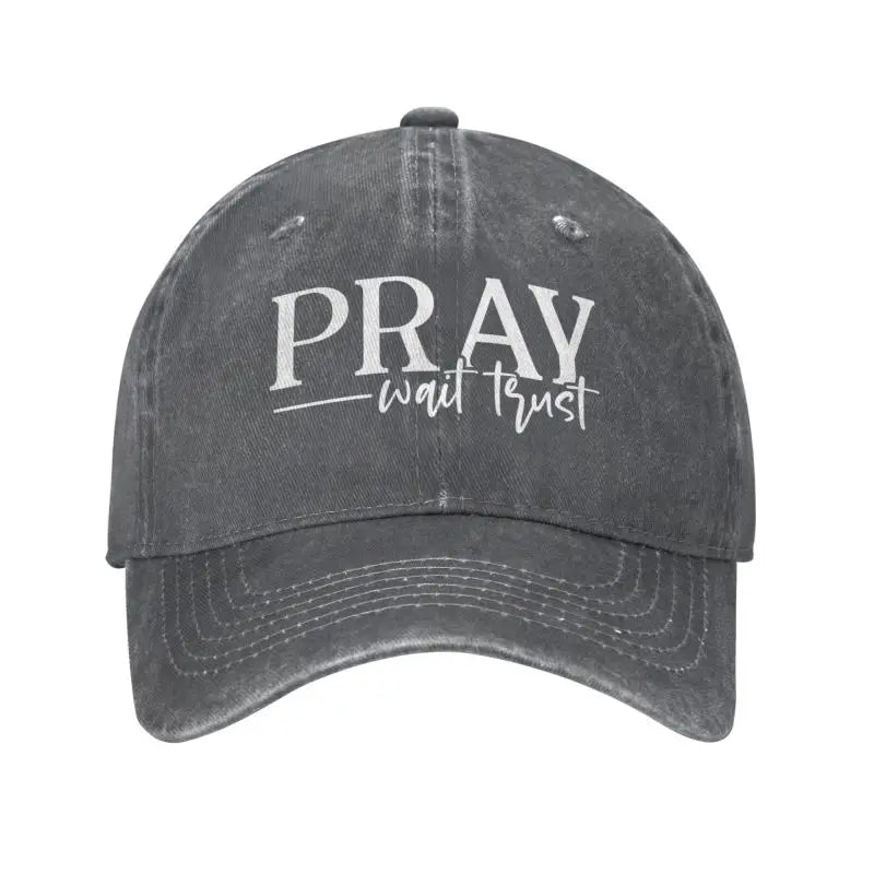 Christian Quote Pray Wait Trust Baseball Cap