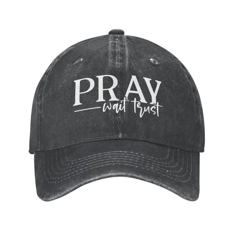 Christian Quote Pray Wait Trust Baseball Cap