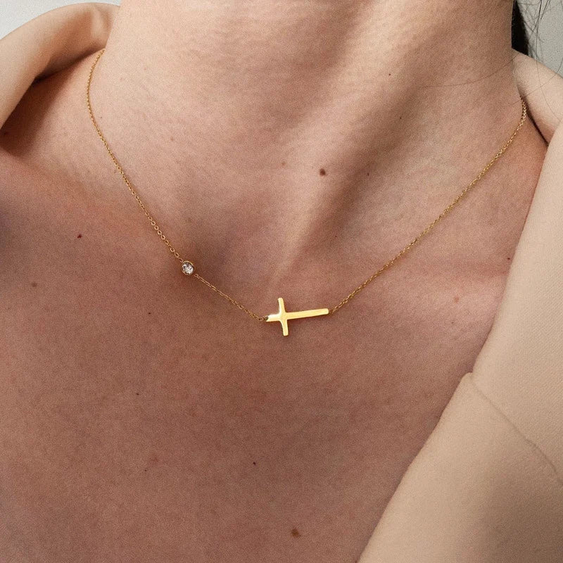 Sideways Cross Necklaces