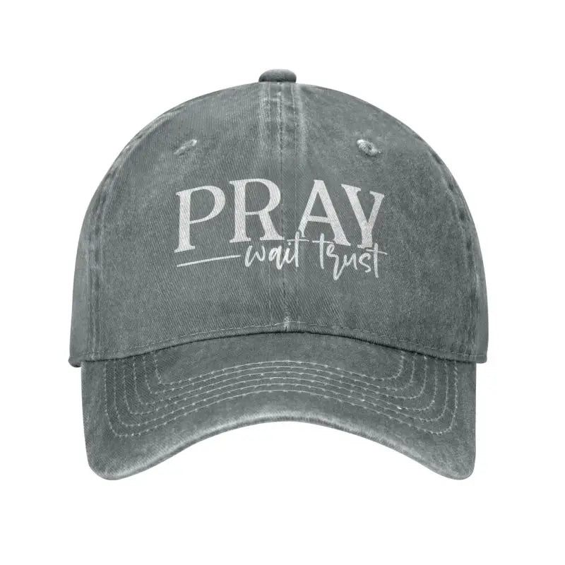 Christian Quote Pray Wait Trust Baseball Cap