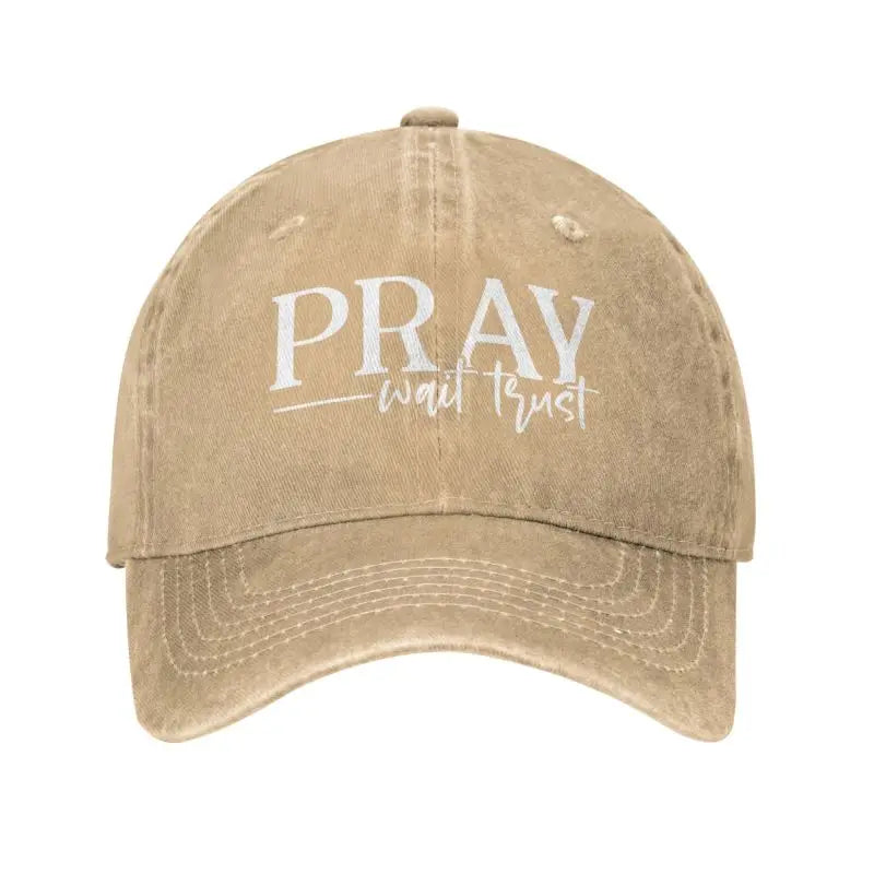 Christian Quote Pray Wait Trust Baseball Cap
