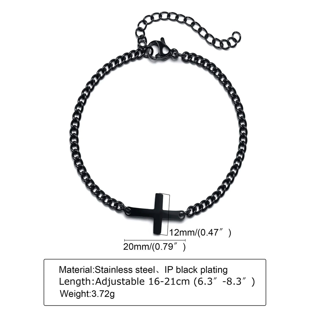 Stainless Steel Cross Religious Christian Bracelet