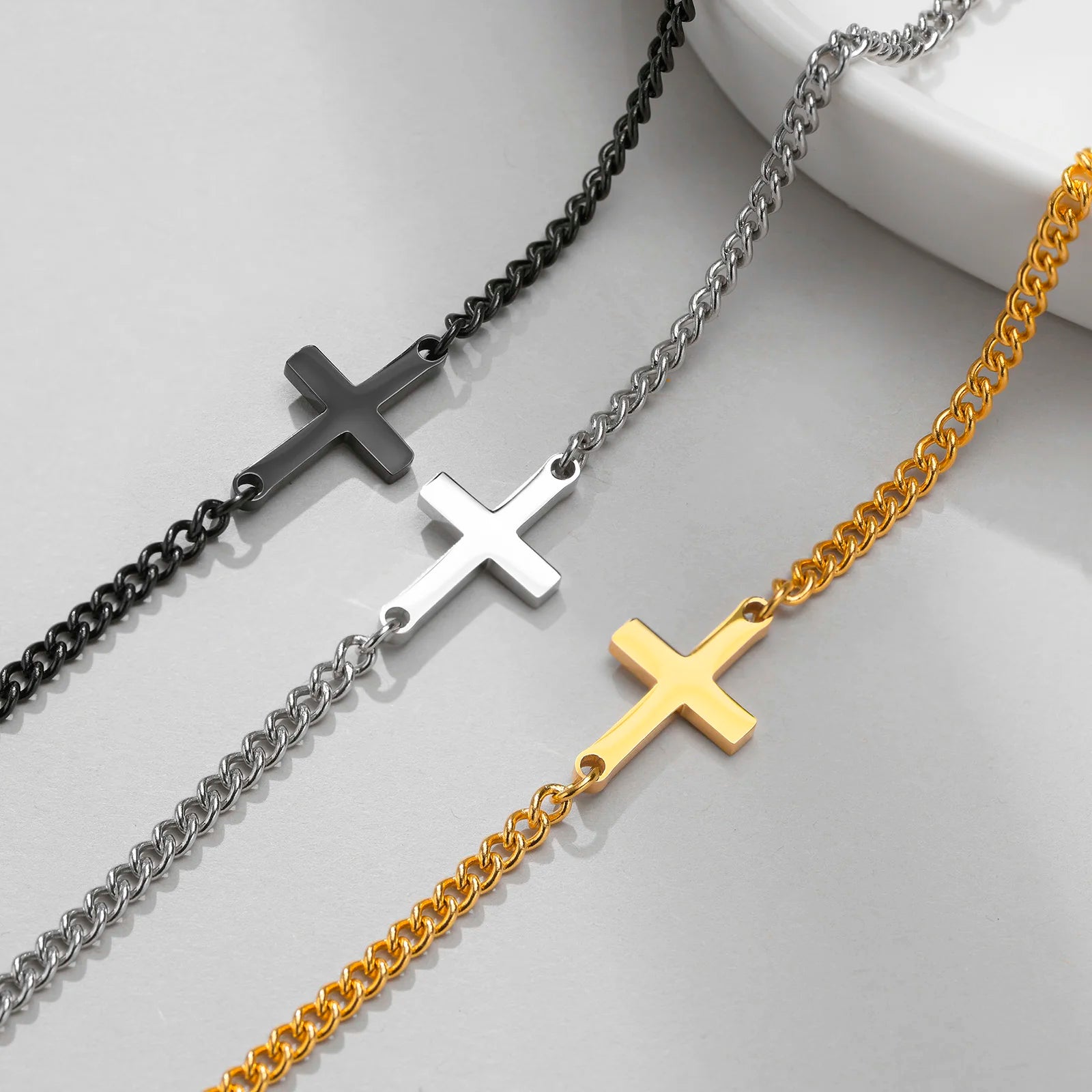 Stainless Steel Cross Religious Christian Bracelet