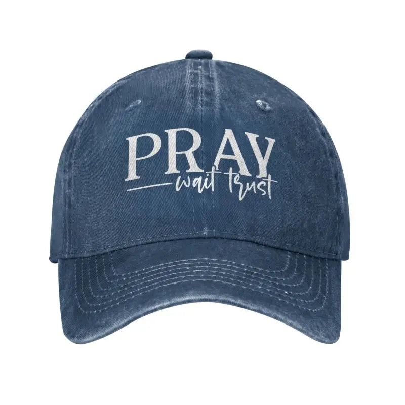 Christian Quote Pray Wait Trust Baseball Cap